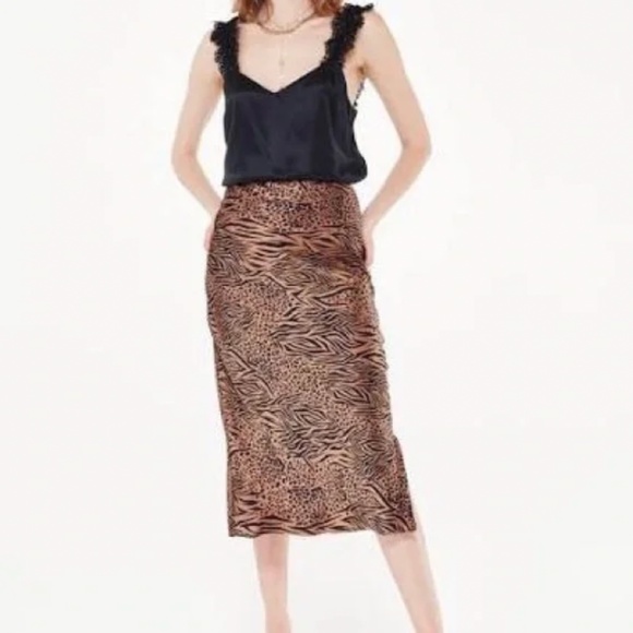 NWT CAMI NYC The Jessica Emerald Silk Bias Midi Skirt - Picture 2 of 8